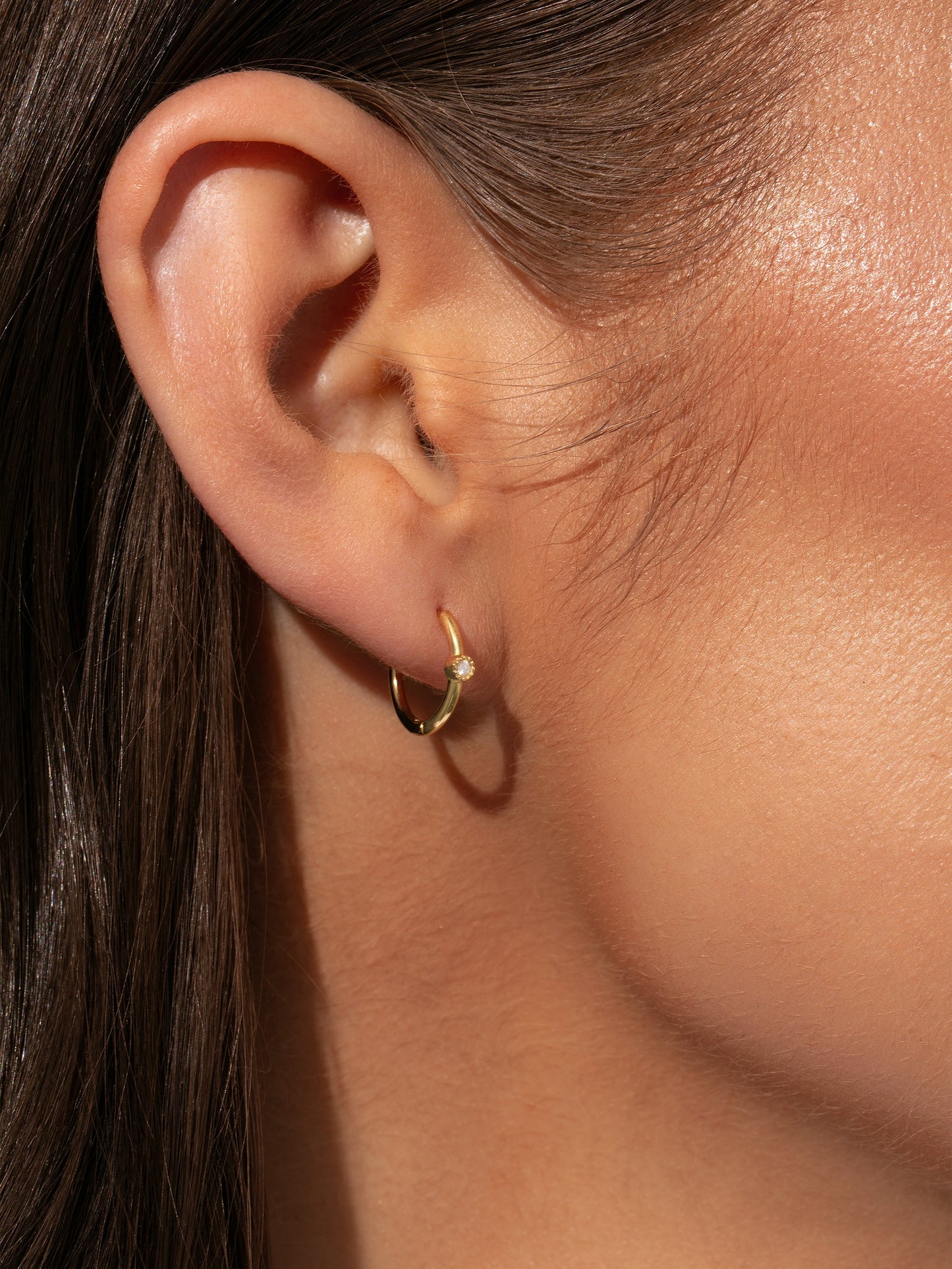 Solo Diamond Vermeil Huggies