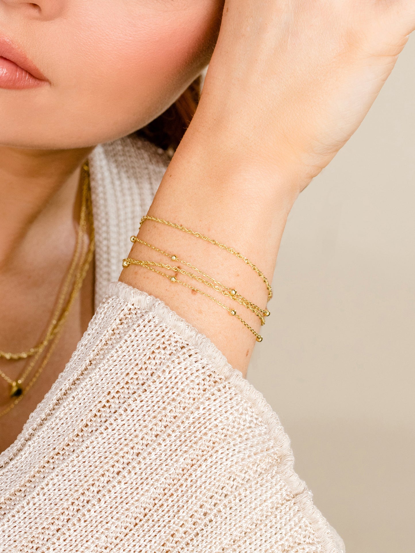 Double Chain Vermeil Bracelet Set