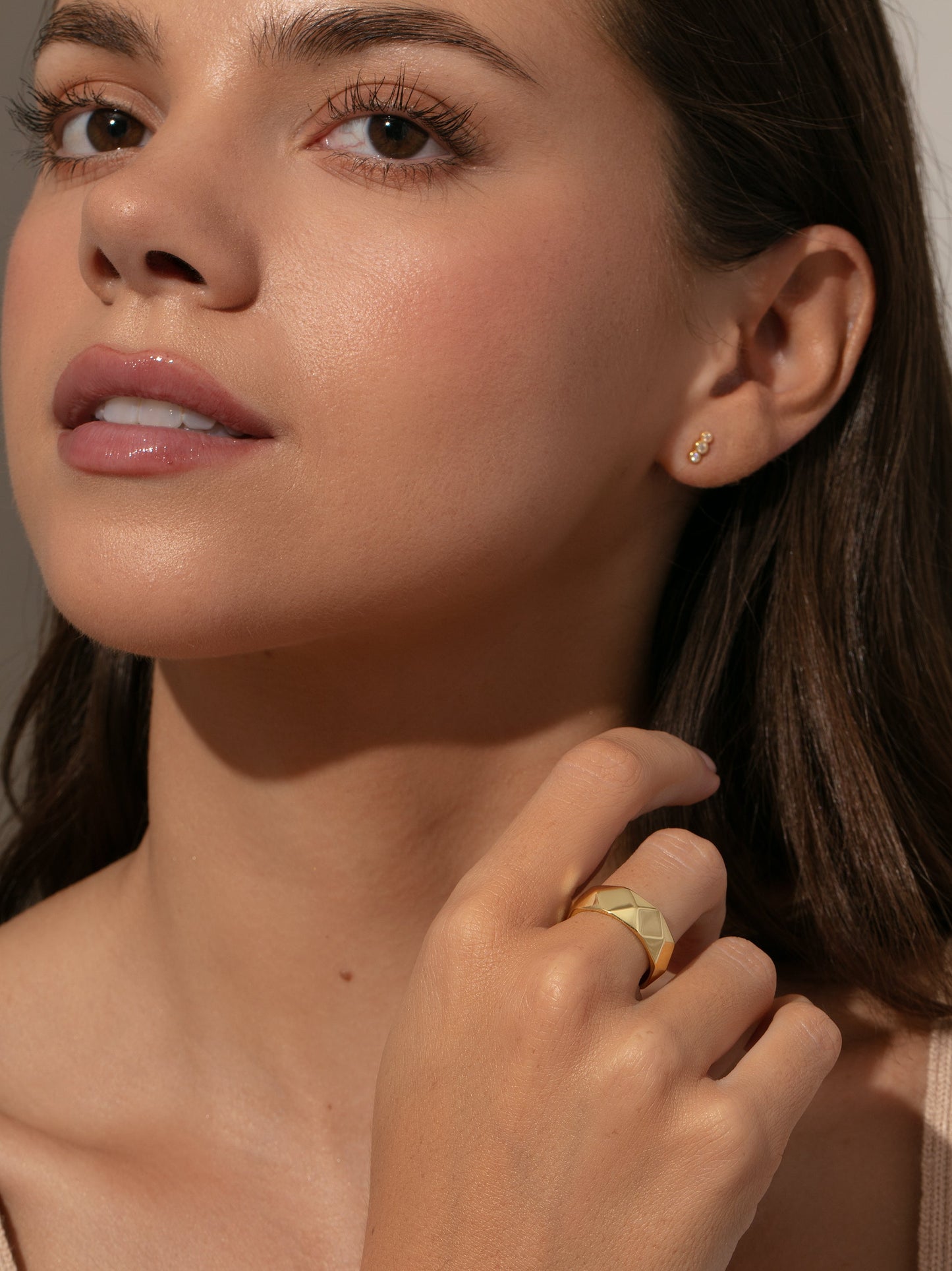 Bold Stud Vermeil Ring