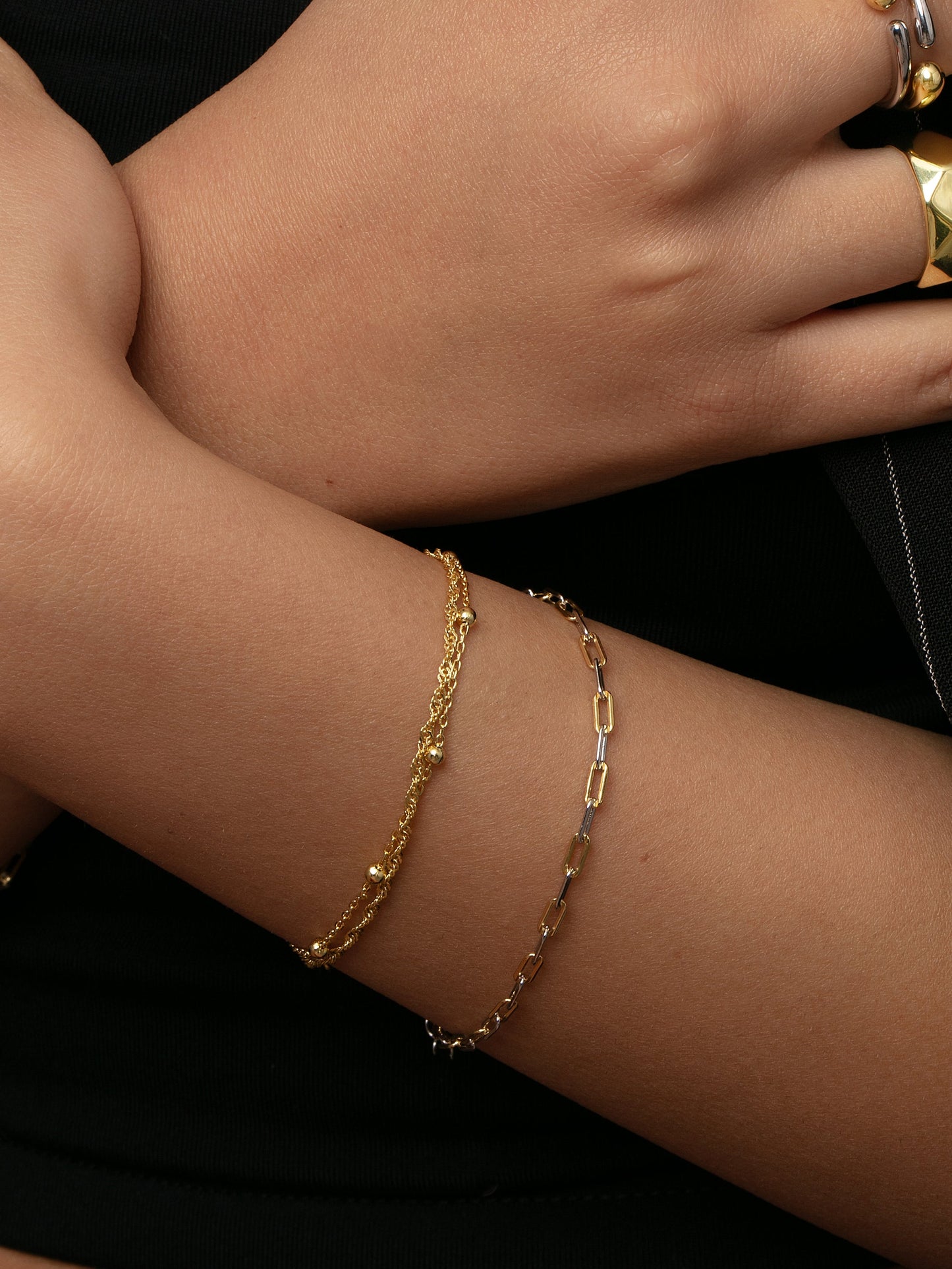 Mixed Dainty Paperclip Chain Bracelet