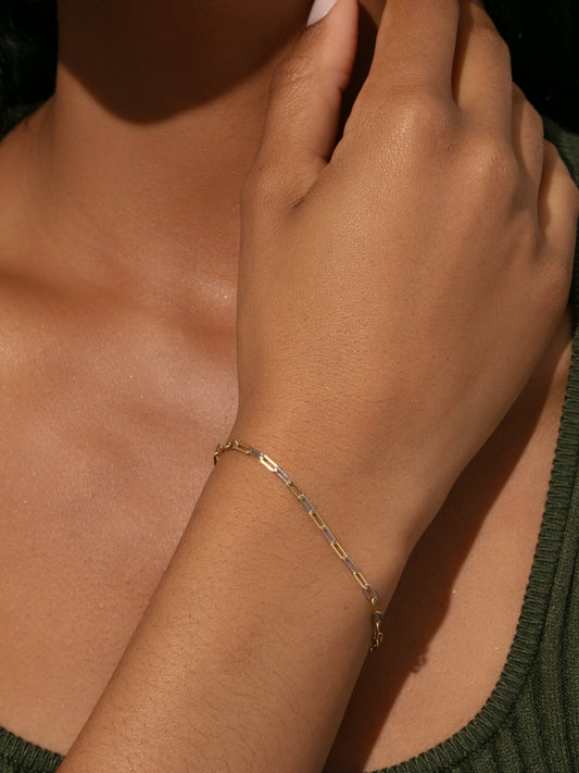 Mixed Dainty Paperclip Chain Bracelet