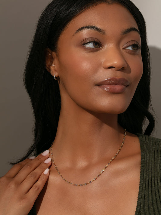 Mixed Dainty Paperclip Chain Necklace