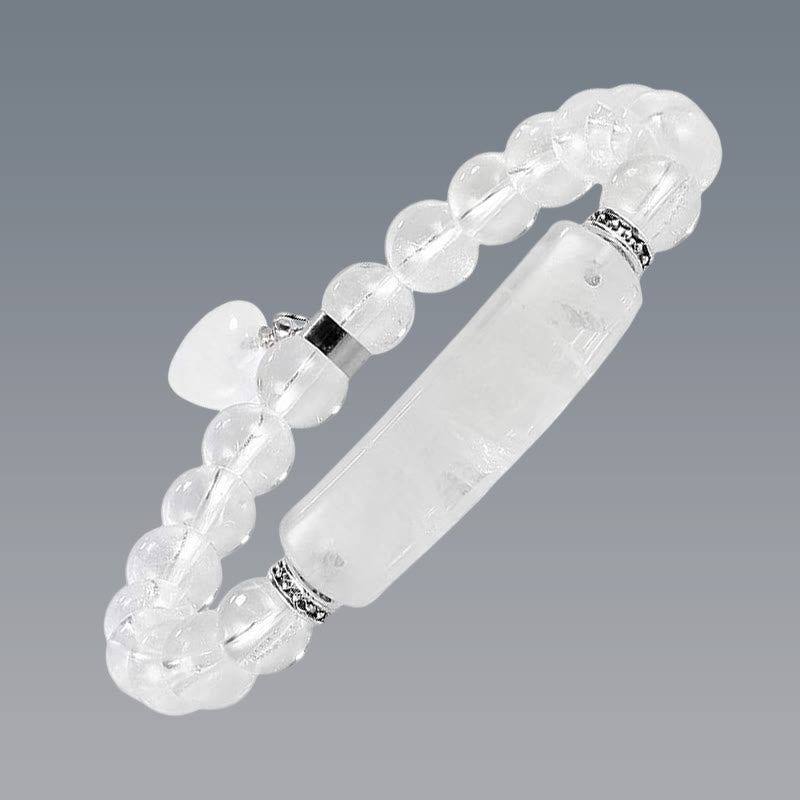 Buddha Stones Naturquarz Liebesherz Heilperlen Armband