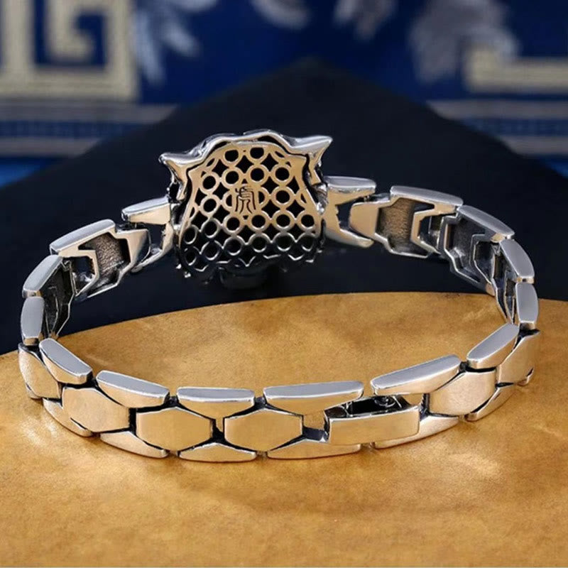 Pulsera curativa con diseño de cabeza de tigre y piedras de Buda