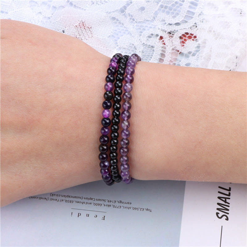Pulsera espiritual de paz interior con piedras de cristal natural de 3 piezas de Buddha Stones