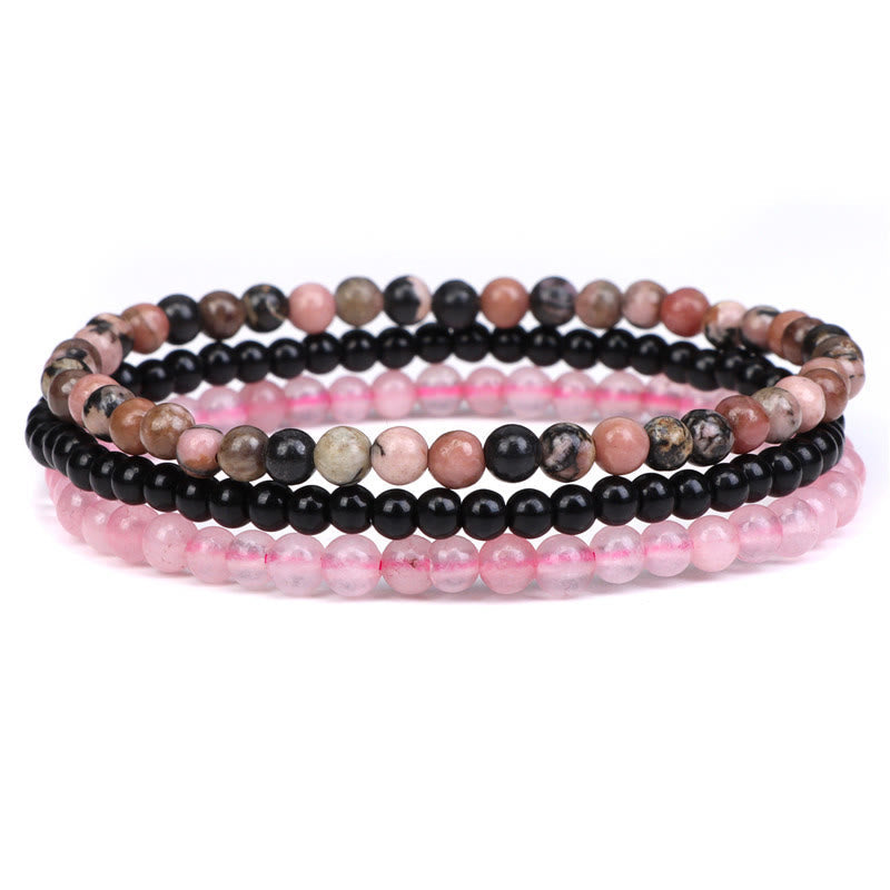 Pulsera espiritual de paz interior con piedras de cristal natural de 3 piezas de Buddha Stones