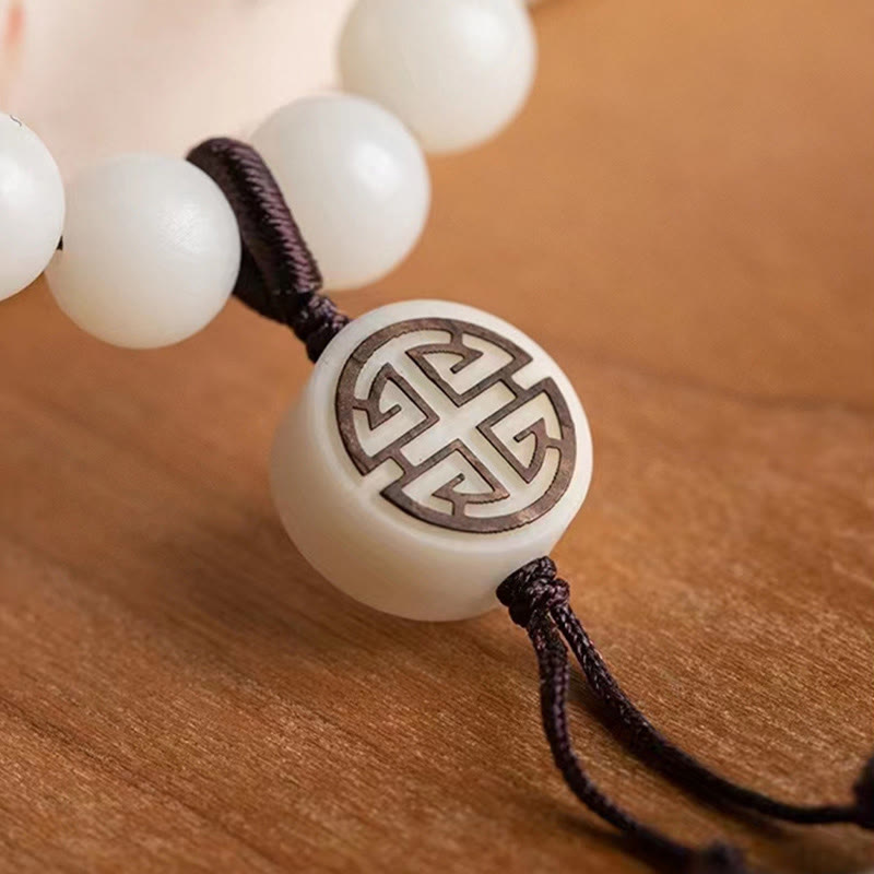 Buddha Stones Natürliches grünes Sandelholz Bodhi Seed Beruhigendes Armband