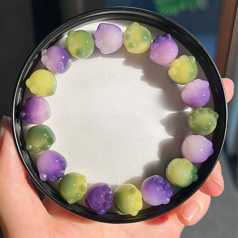 New Cute Color Series Cat Paw Bodhi Bracelet, Multiple Colors Available, 12-13mm - Touch Bling