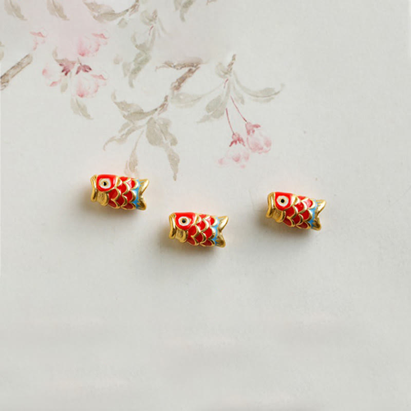 Buddha Stones 999 Gold Koi Fisch Natur Granat Schutzarmband