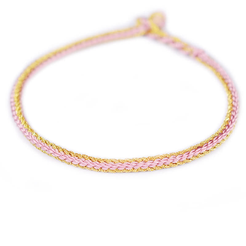 Pulsera de nudo de la paz de ocho hilos hecha a mano con cuerda bicolor de piedras de Buda