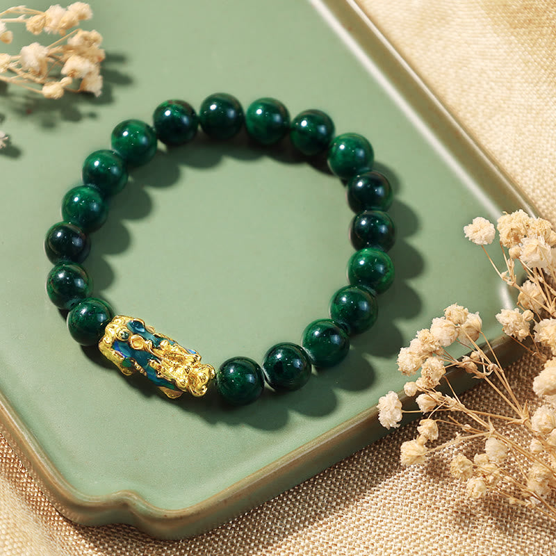 Pulsera protectora de jade PiXiu FengShui con piedras de Buda