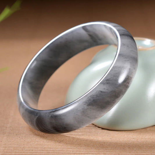 Buddha Stones Natürliche Tinte Farbe Goldene Seide Jade Reichtum Armband Armreif