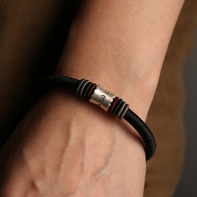 Armband mit magnetischer Schnalle von Buddha Stones, 999 Sterlingsilber, Om Mani Padme Hum, Peace