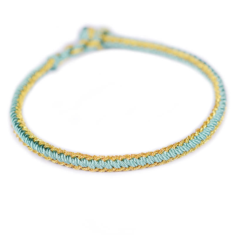 Pulsera de nudo de la paz de ocho hilos hecha a mano con cuerda bicolor de piedras de Buda