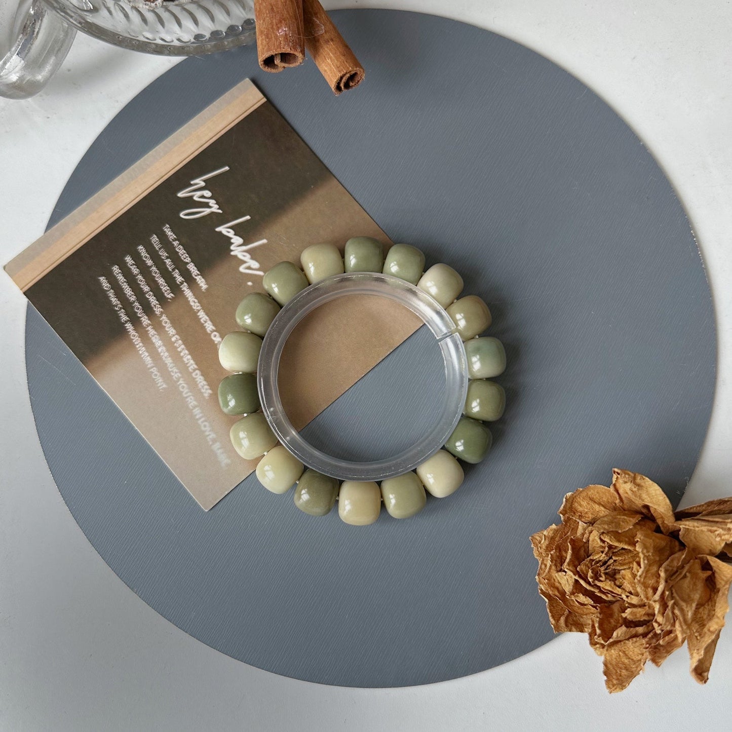 Milk Coffee Color Multicolored Bodhi Bracelet 12mm (Multiple Colors Available)