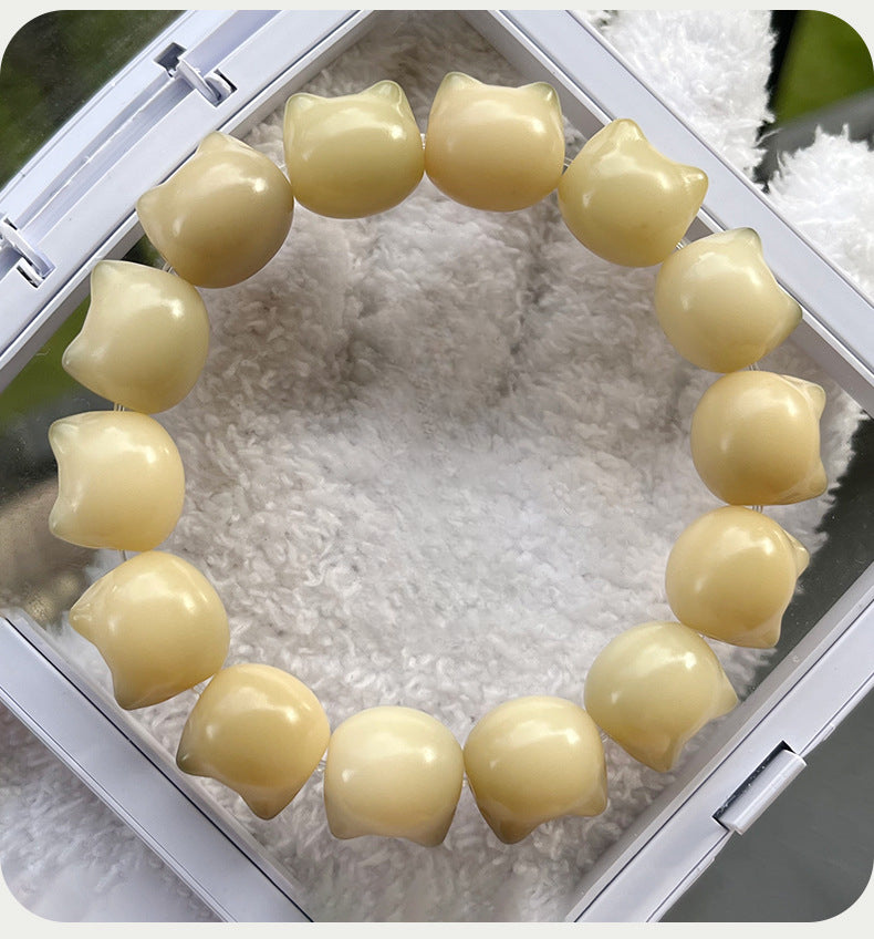 16mm Adorable Cat Head Bodhi Bracelet (Available in Multiple Colors) - Touch Bling