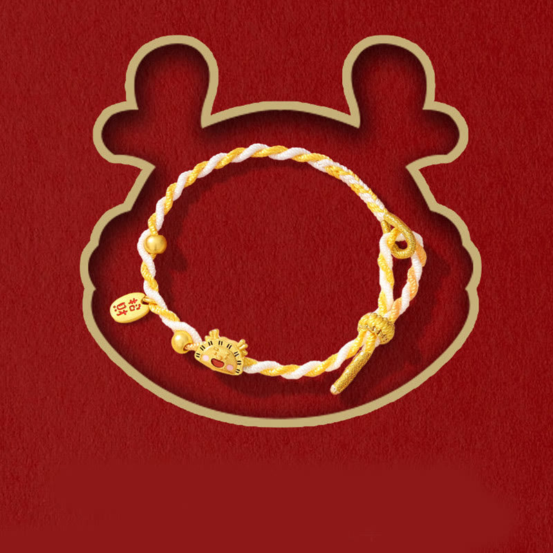 Buddha Stones 925 Sterling Silver Year Of The Dragon Dumpling Design Attract Fortune Luck Braided Bracelet