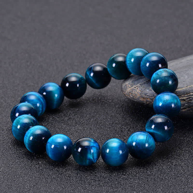 Pulsera protectora de ojo de tigre azul con piedras de Buda
