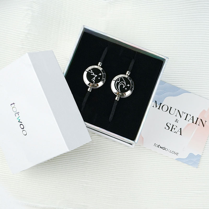 Mountain & Sea Touch Bracelets with Milan Rope (Black+Black) - Touch Bling