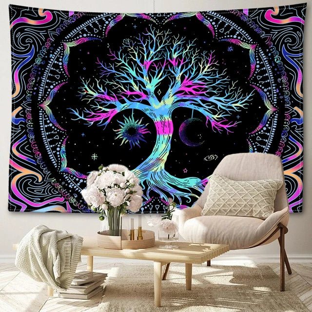 Abstract Galaxy Tree of Life Tapestry