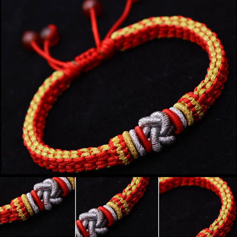 Buddha-Steine, buntes Seil, wahre Liebe, Knoten, Glück, handgefertigtes Armband