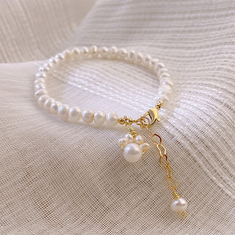 Pulsera de cadena curativa con pata de gato y perlas de Buda