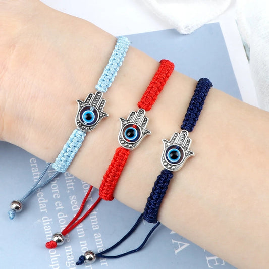 Verstellbares geflochtenes Evil Eye Armband
