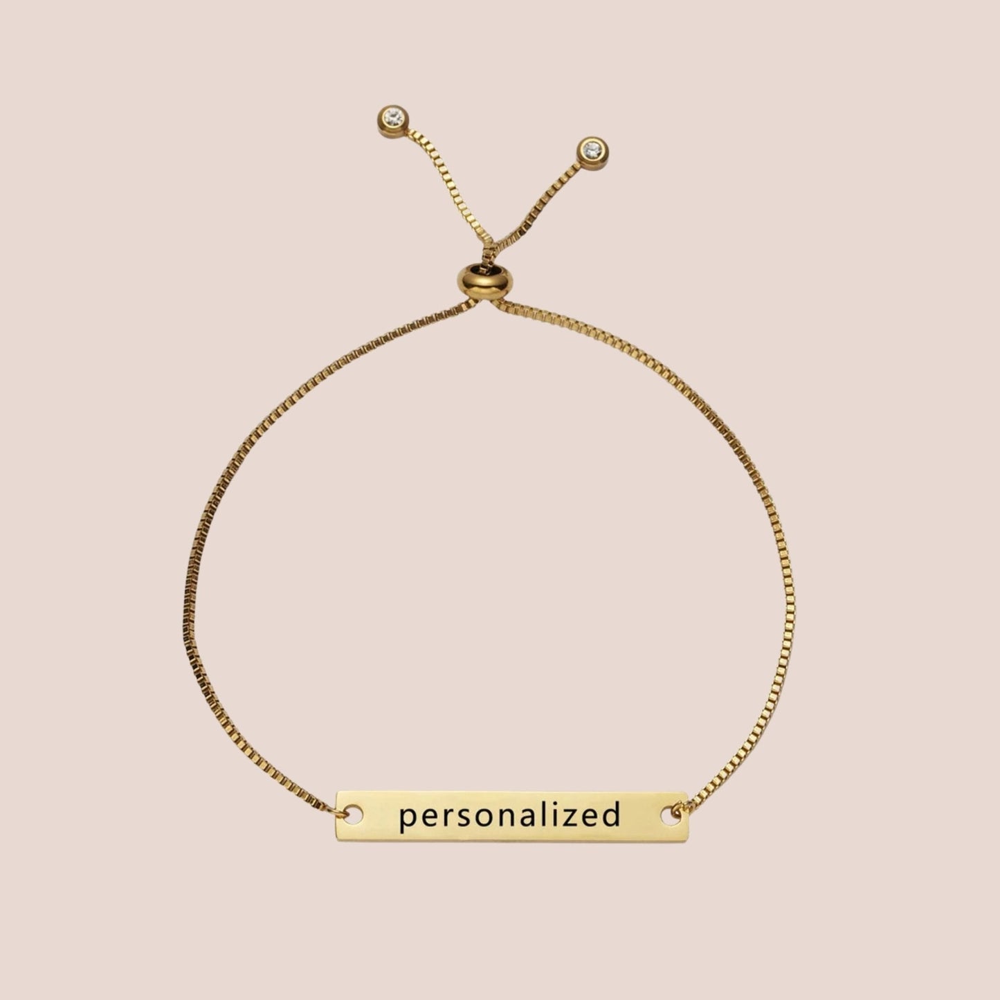 Pulsera ajustable con nombre grabado personalizado