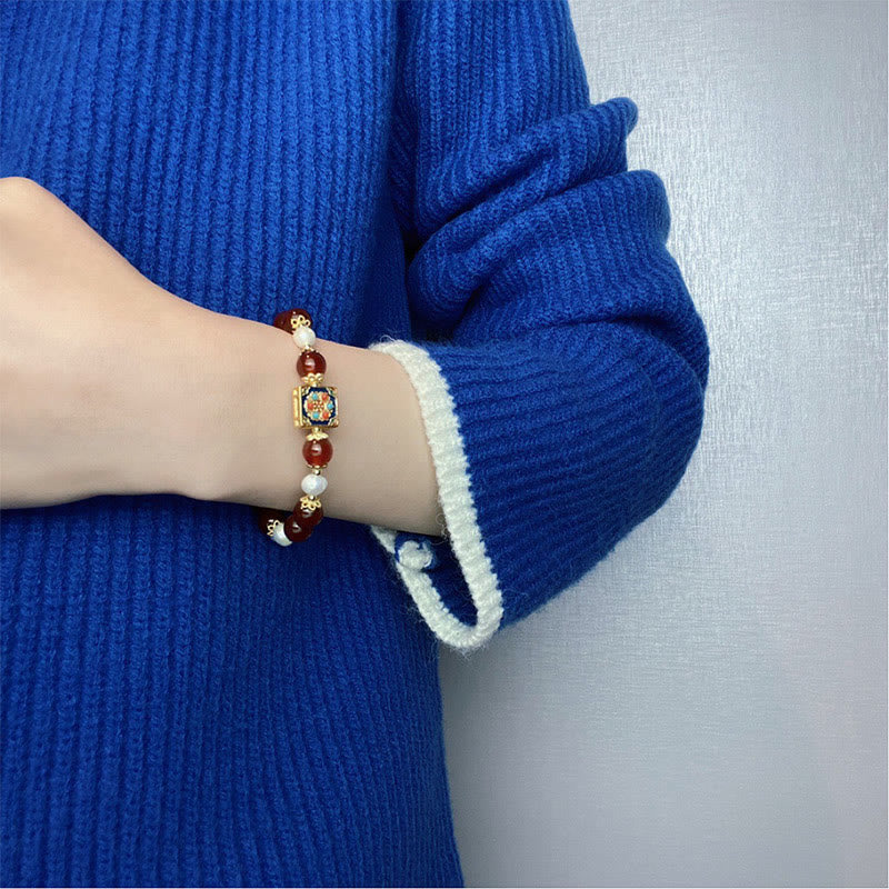 Buddha Stones Armband mit roter Achatperle, Selbstvertrauen und Selbstakzeptanz