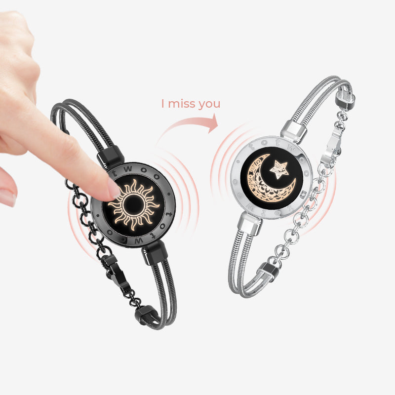 Sun&Moon Touch Bracelets with Snake Chain - Touch Bling