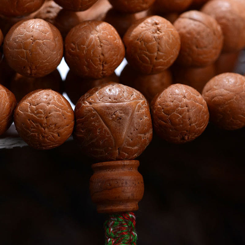 Pulsera con borlas de 108 cuentas de Mala Bodhi de Nepal, con semillas de Buda y riqueza