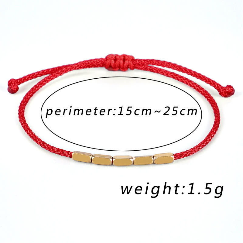 Pulsera trenzada de protección con cuentas de cobre hechas a mano con piedras de Buda