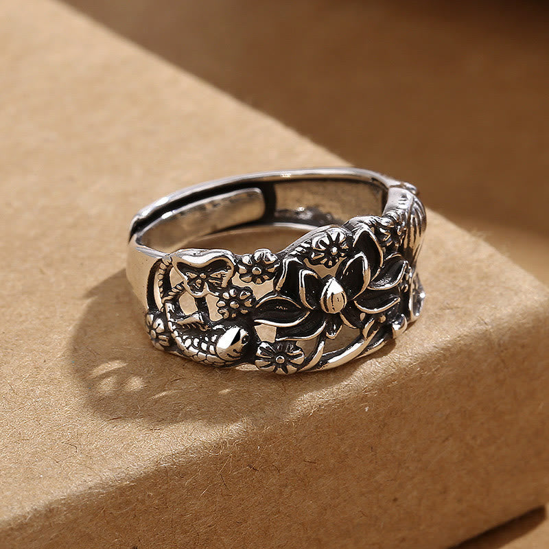 Buddha Stones Lotus Symbol Koi Fisch Erleuchtungsring
