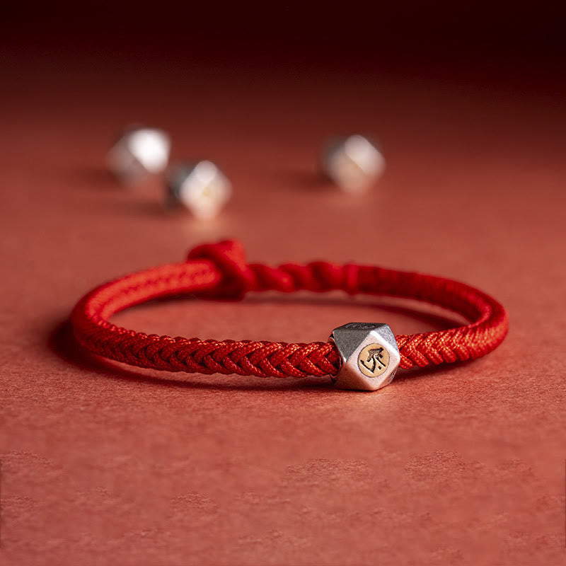 Pulsera trenzada con piedras de Buda en plata de ley 925, hecha a mano, con el zodíaco chino y la protección de la suerte.
