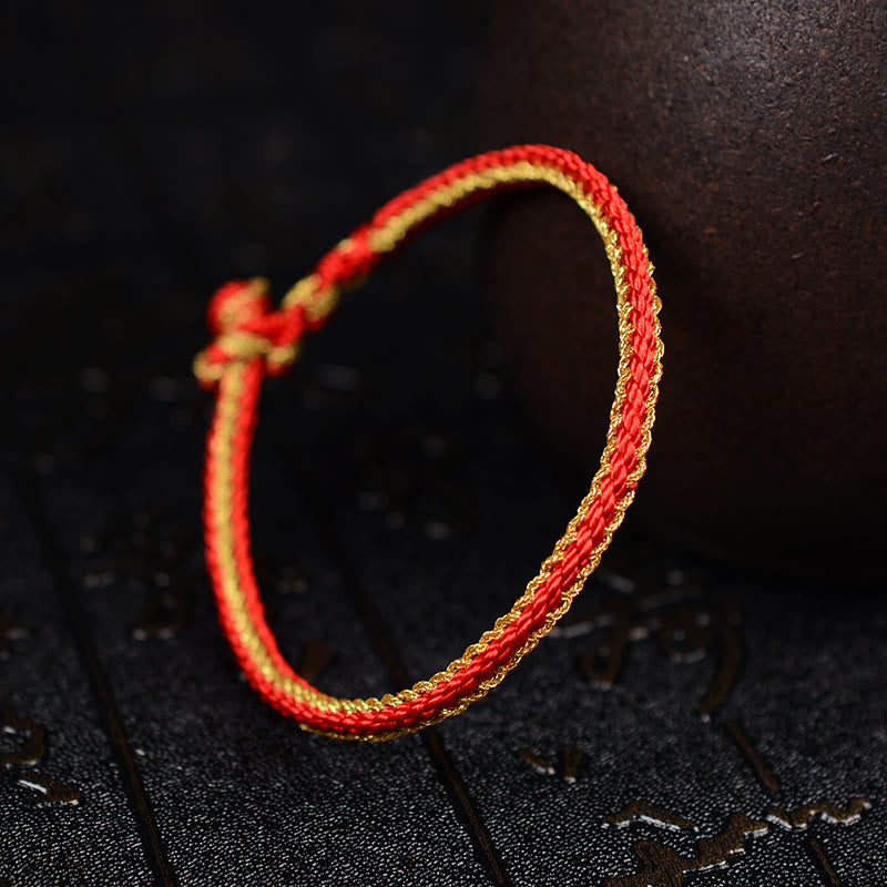 Pulsera de nudo de la paz de ocho hilos hecha a mano con cuerda bicolor de piedras de Buda