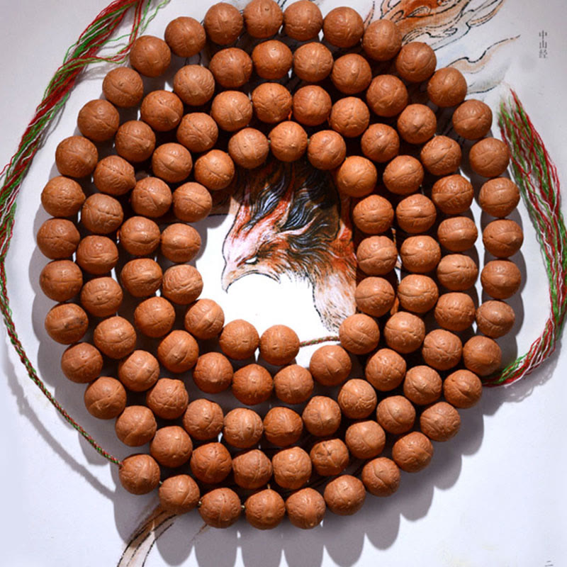 Pulsera con borlas de 108 cuentas de Mala Bodhi de Nepal, con semillas de Buda y riqueza