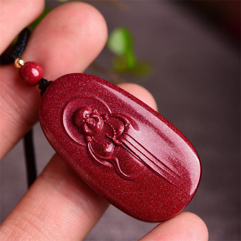 Buddha-Steine, lachender Buddha, Yin Yang, chinesisches Sternzeichen, Kürbis, natürlicher Zinnober, Segen, Halskettenanhänger