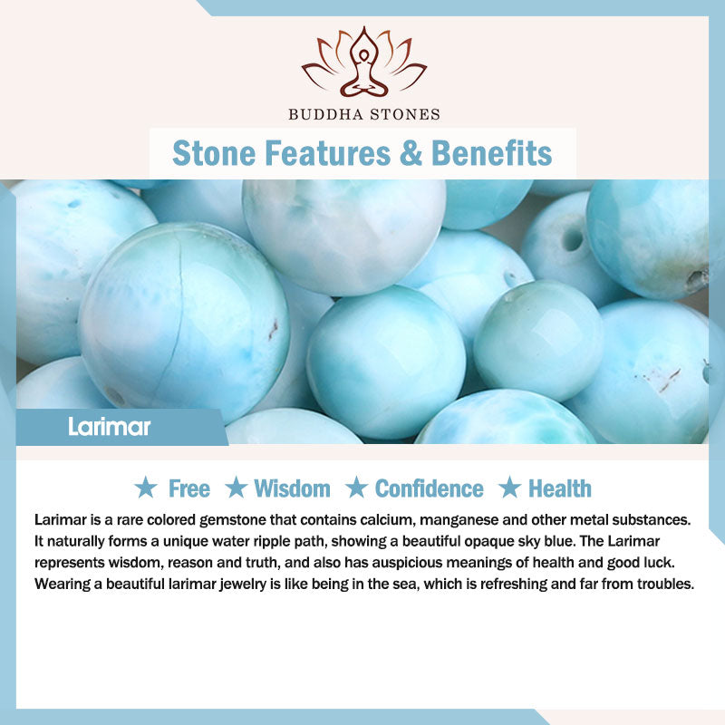 Pulsera de confianza con monedas de cobre y larimar natural de Buddha Stones