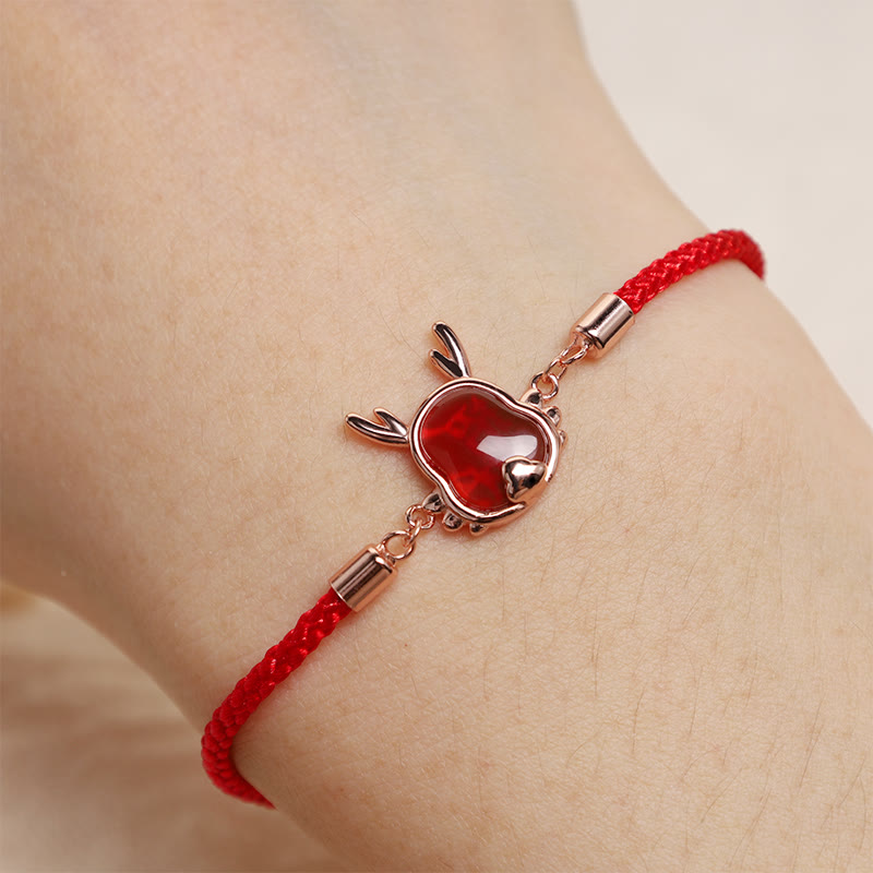 Buddha Stones 925 Sterling Silver Year of the Dragon Natural Red Agate Dragon Attract Fortune Fu Character Strength Bracelet Necklace Pendant Earrings