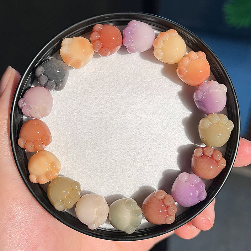 New Cute Color Series Cat Paw Bodhi Bracelet, Multiple Colors Available, 12-13mm - Touch Bling