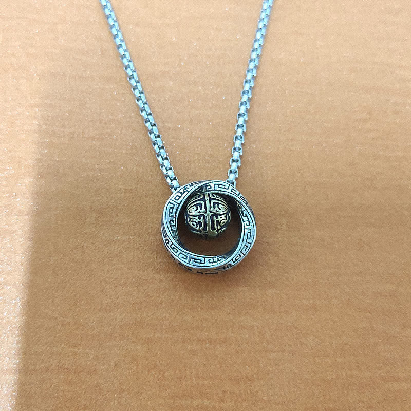 Collar con colgante de cobre con cuentas de la suerte de Mobius y piedras de Buda