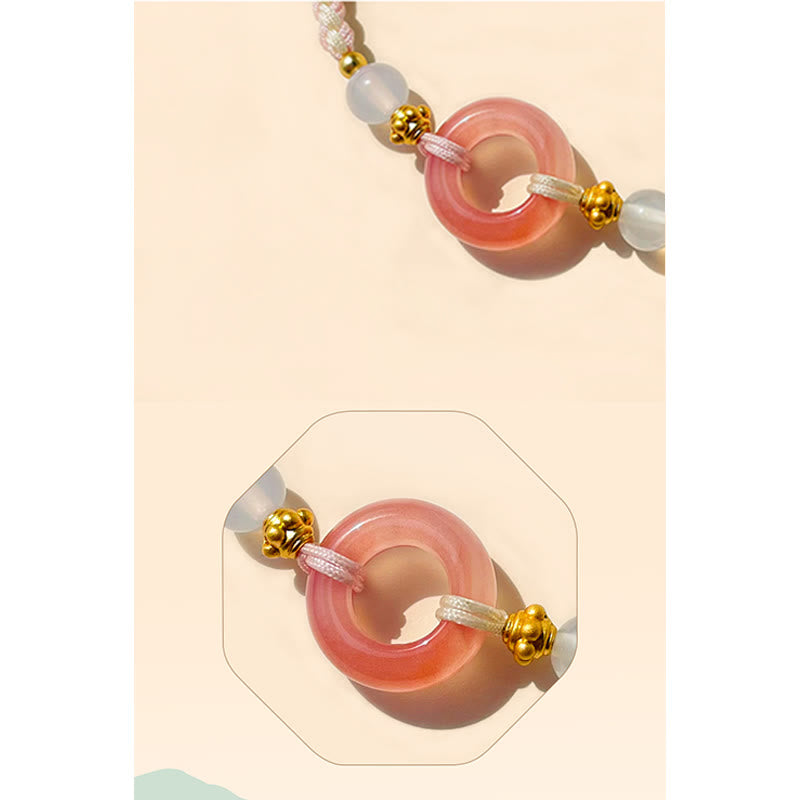 Pulsera trenzada hecha a mano con hebilla de ágata de paz y alegría de Buda