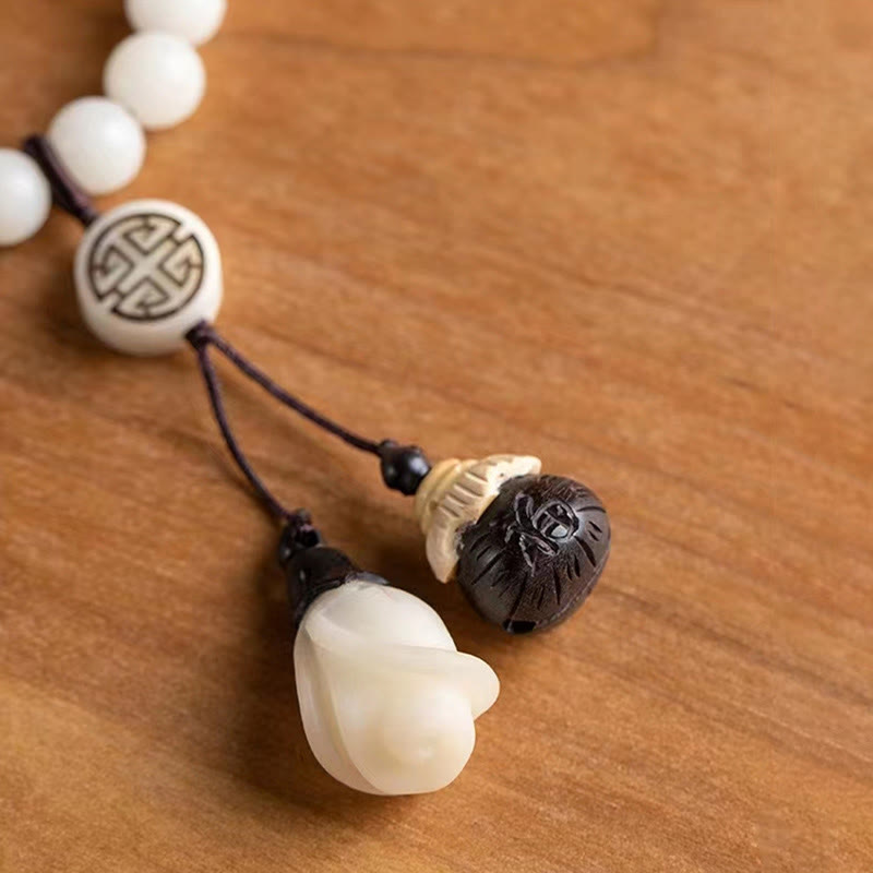 Buddha Stones Natürliches grünes Sandelholz Bodhi Seed Beruhigendes Armband