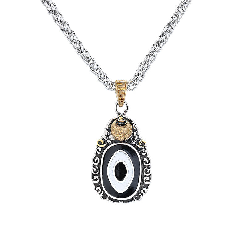 Collar con colgante de riqueza de metal y cobre con cuentas Dzi tibetanas de Buda y patrón Garuda