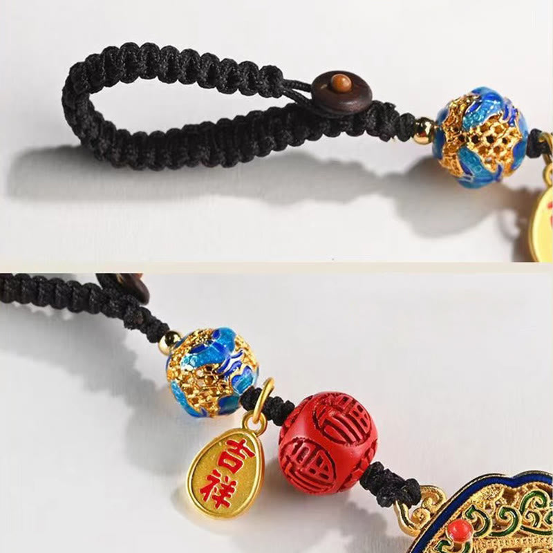 Buddha Steine Fu Charakter Segen Ruyi Charme Schlüsselanhänger