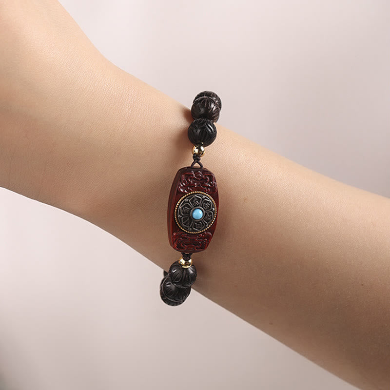 Buddha-Steine, grünes Sandelholz, Ebenholz, Sandelholz, Om Mani Padme Hum, beruhigendes Armband