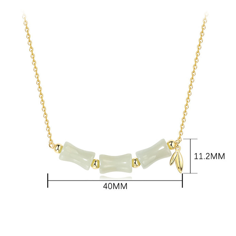 Pulsera con colgante de plata de ley 925 con piedras de Buda, jade hetiano, bambú y carácter Fu, símbolo de prosperidad