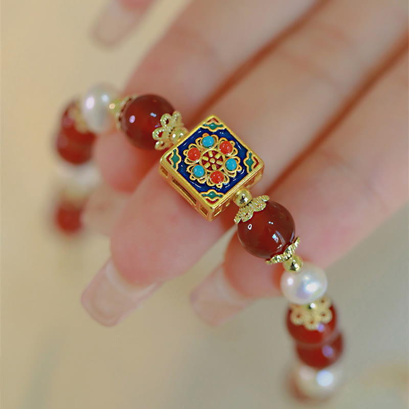 Buddha Stones Armband mit roter Achatperle, Selbstvertrauen und Selbstakzeptanz