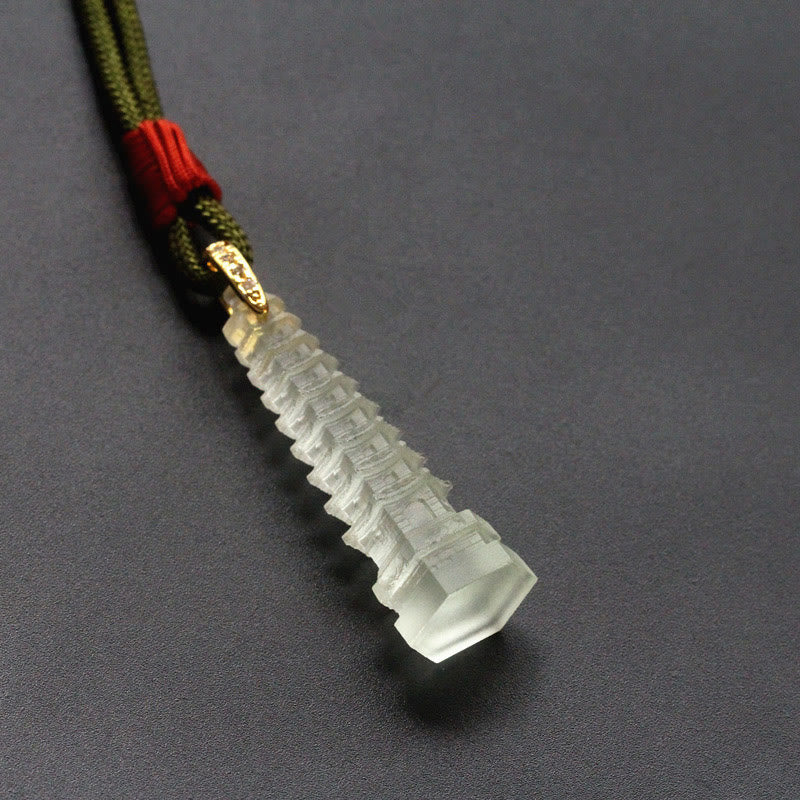 Collar de la sabiduría de la antigua pagoda Liuli con piedras de Buda