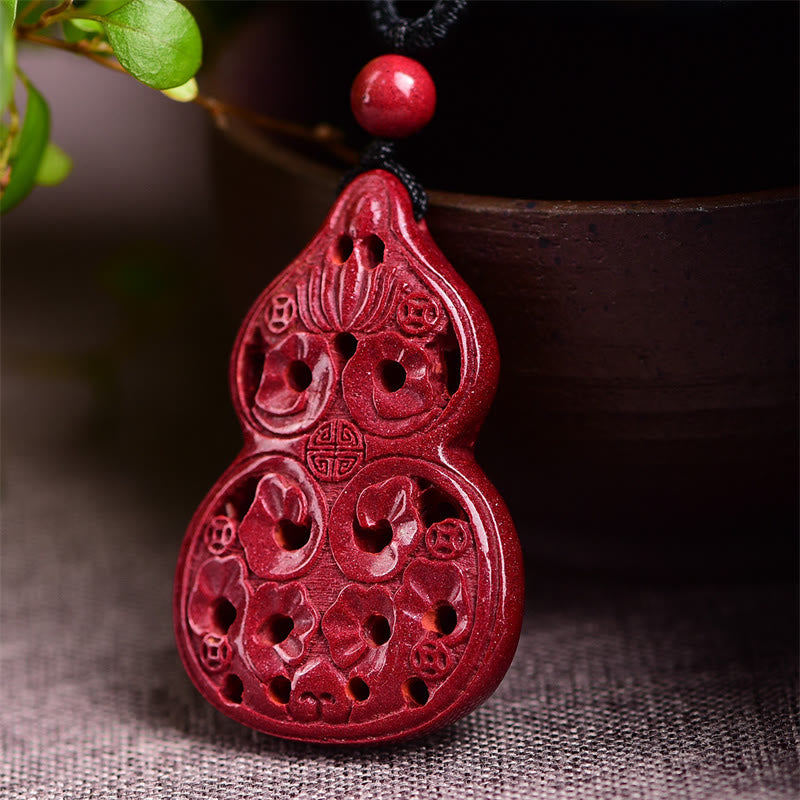 Buddha-Steine, lachender Buddha, Yin Yang, chinesisches Sternzeichen, Kürbis, natürlicher Zinnober, Segen, Halskettenanhänger